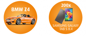 Спечелете 200 таблета Samsung Galaxy Tab S 8,4 и лек автомобил BMW Z4