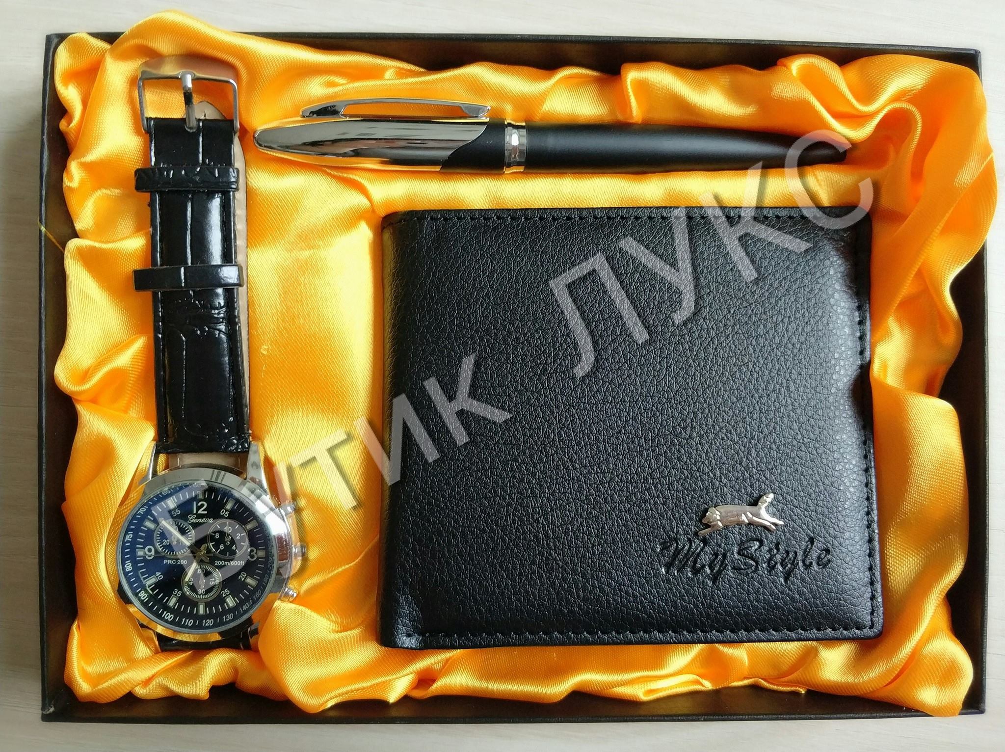 Спечели мъжки комплект от 3 части-портфейл, часовник и химикал - Всички ...